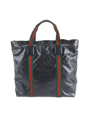Gucci GG Crystal Sherry Line Leather Tote Shoulder Business Eie